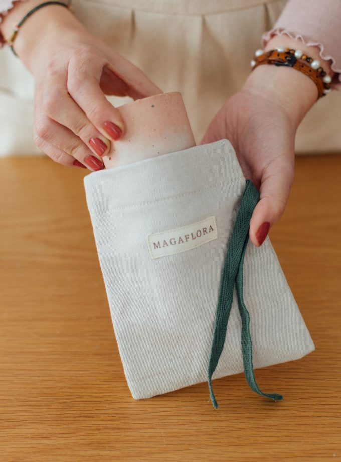 Somon Renkli Beton Bardak Mum - 150 ML