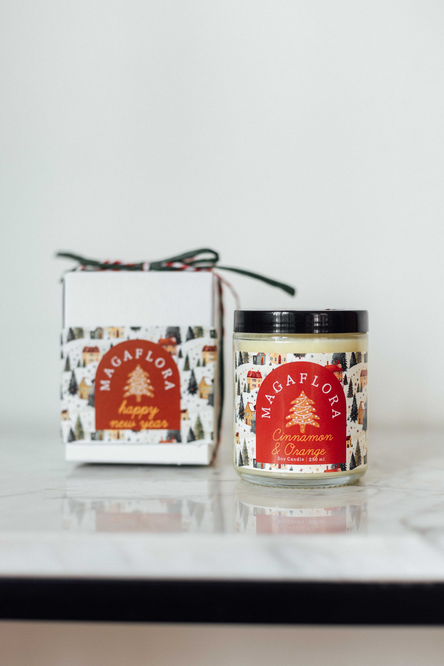 Yeni Yıl Cinnamon-Orange Soya Wax Mum - Görsel 5