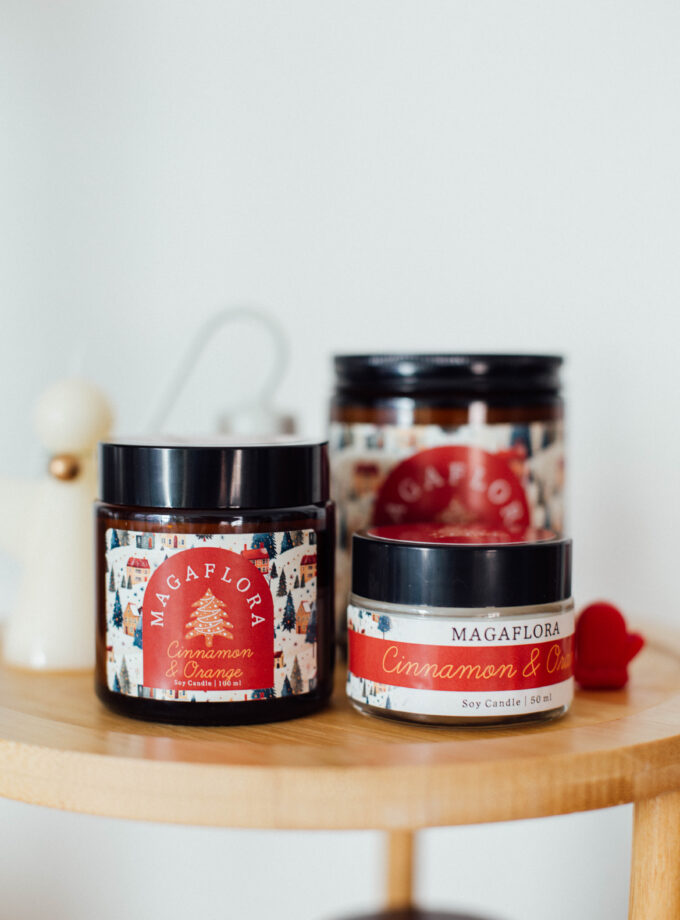 Yeni Yıl Cinnamon-Orange Soya Wax Mum