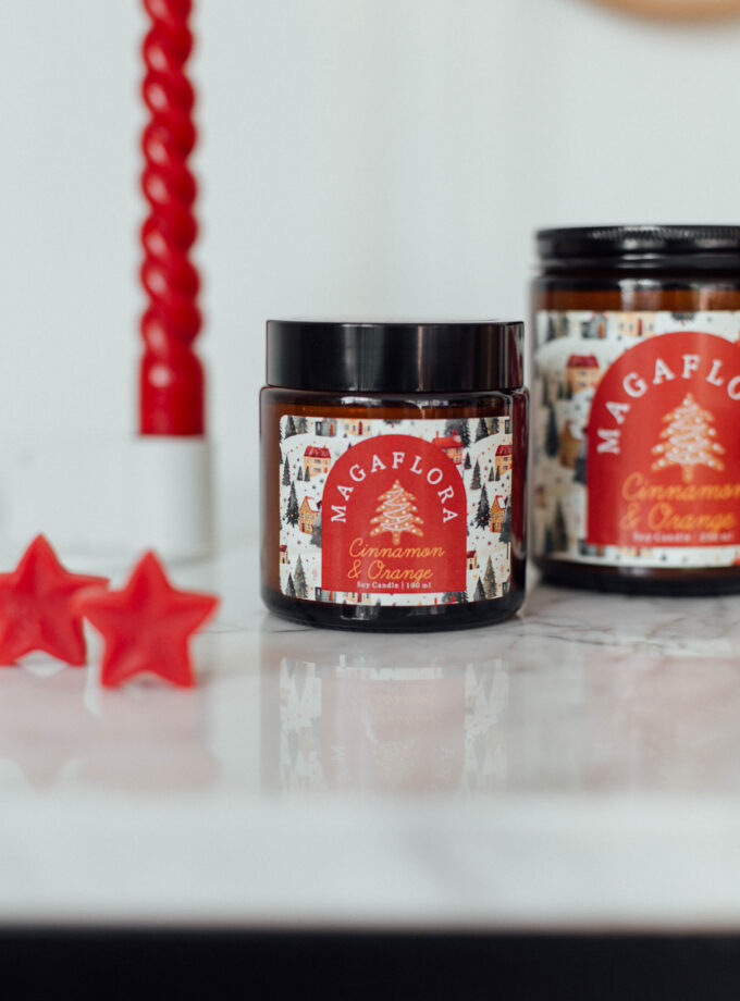 Yeni Yıl Cinnamon-Orange Soya Wax Mum