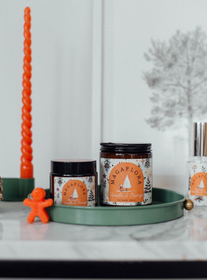 Yeni Yıl Vanilla-Orange Soya Wax Mum