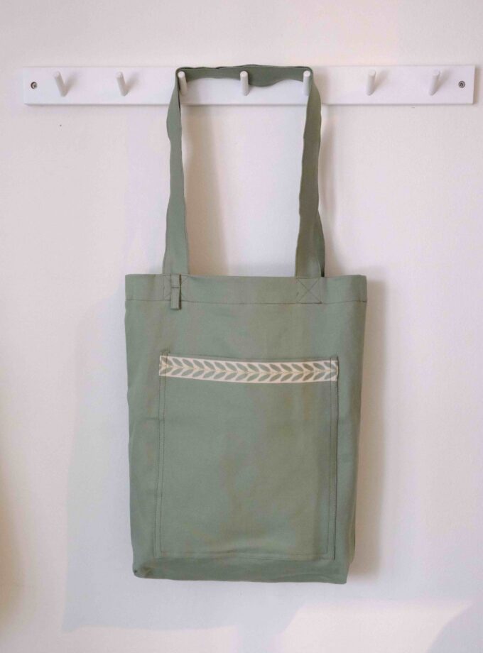 Nakış Şeritli Alışveriş Çantası