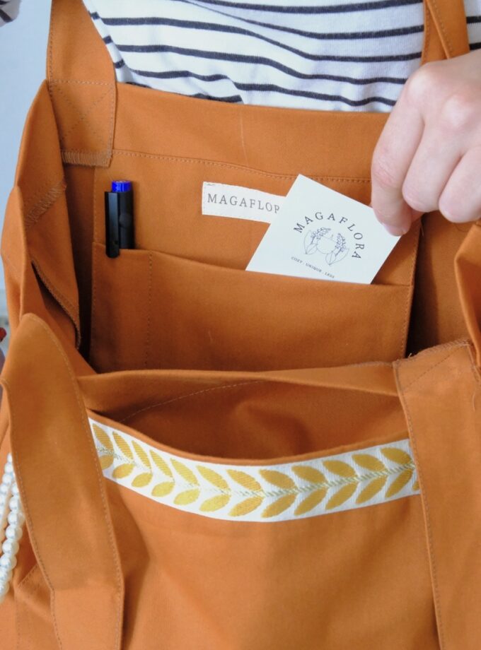 Nakış Şeritli Alışveriş Çantası