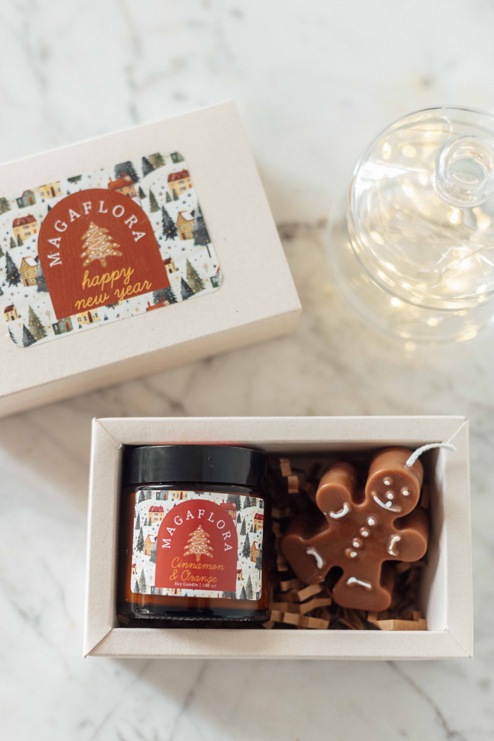 Yeni Yıl Mum ve Zencefilli Kurabiye Adam Hediye kutusu - Görsel 4