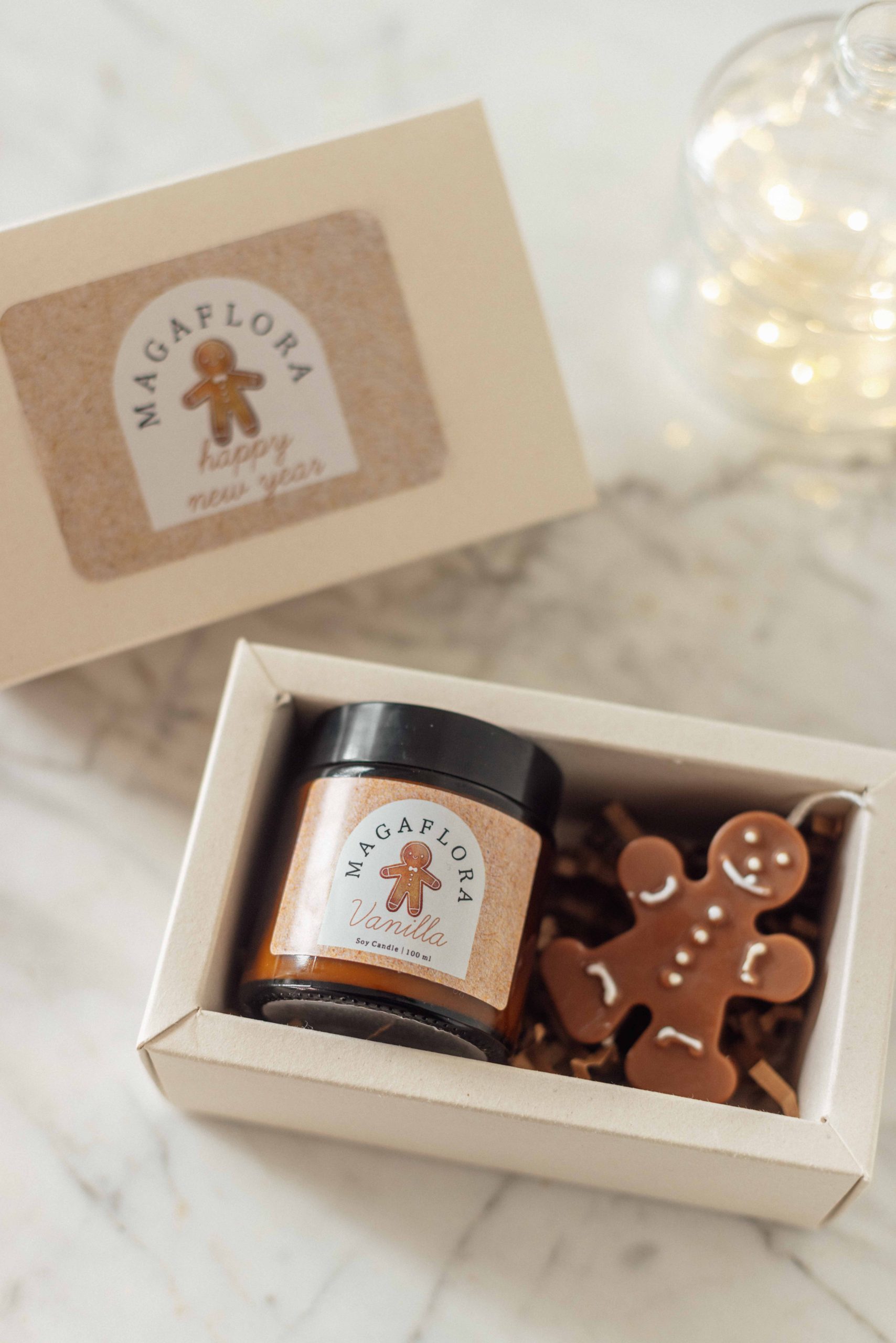 Yeni Yıl Mum ve Zencefilli Kurabiye Adam Hediye kutusu - Görsel 5