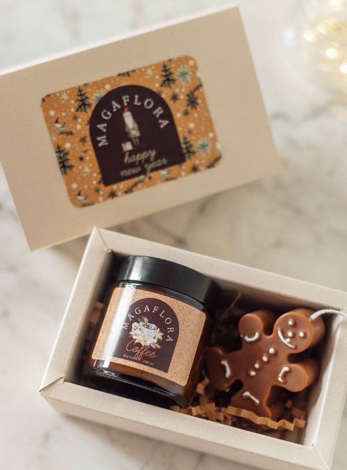 Yeni Yıl Mum ve Zencefilli Kurabiye Adam Hediye kutusu