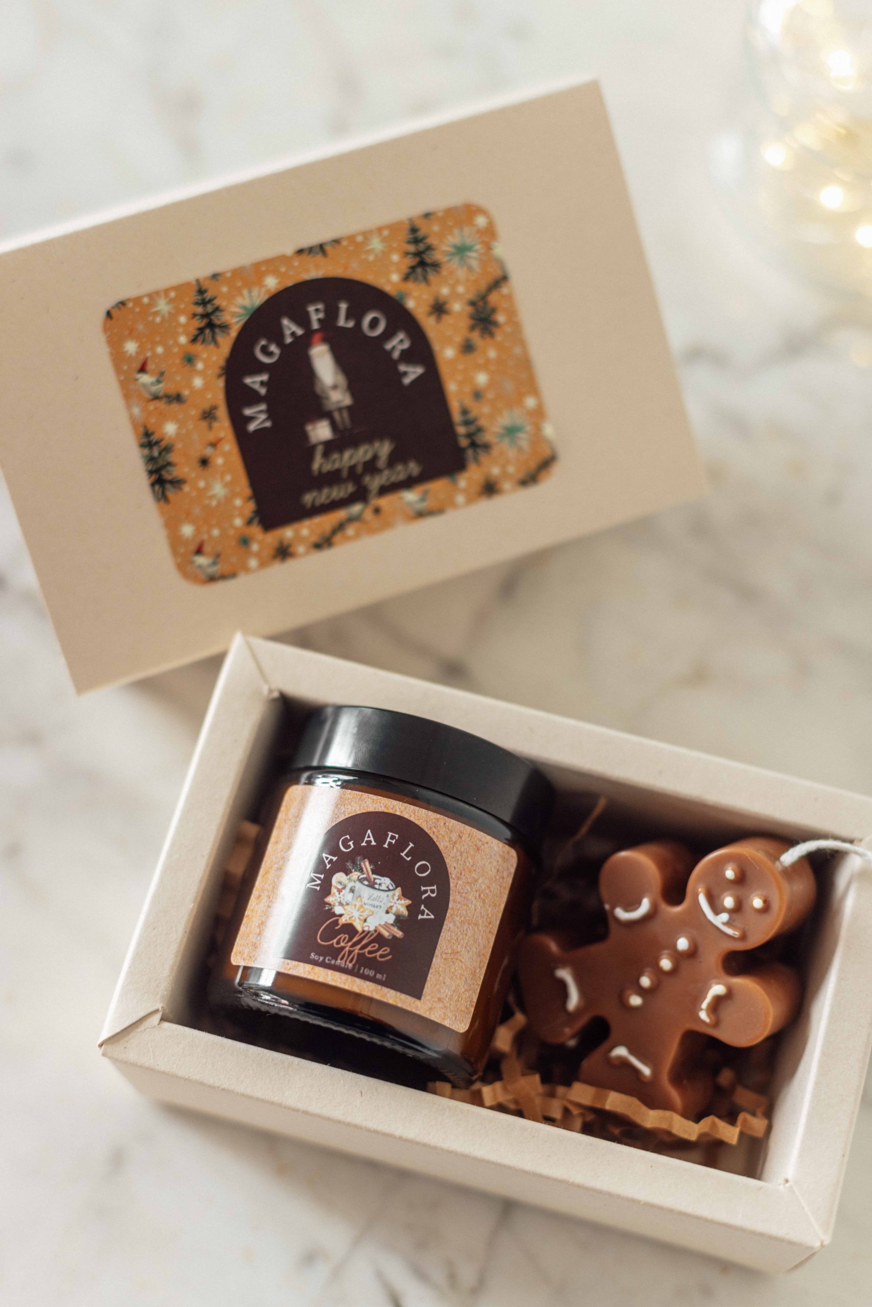 Yeni Yıl Mum ve Zencefilli Kurabiye Adam Hediye kutusu - Görsel 6