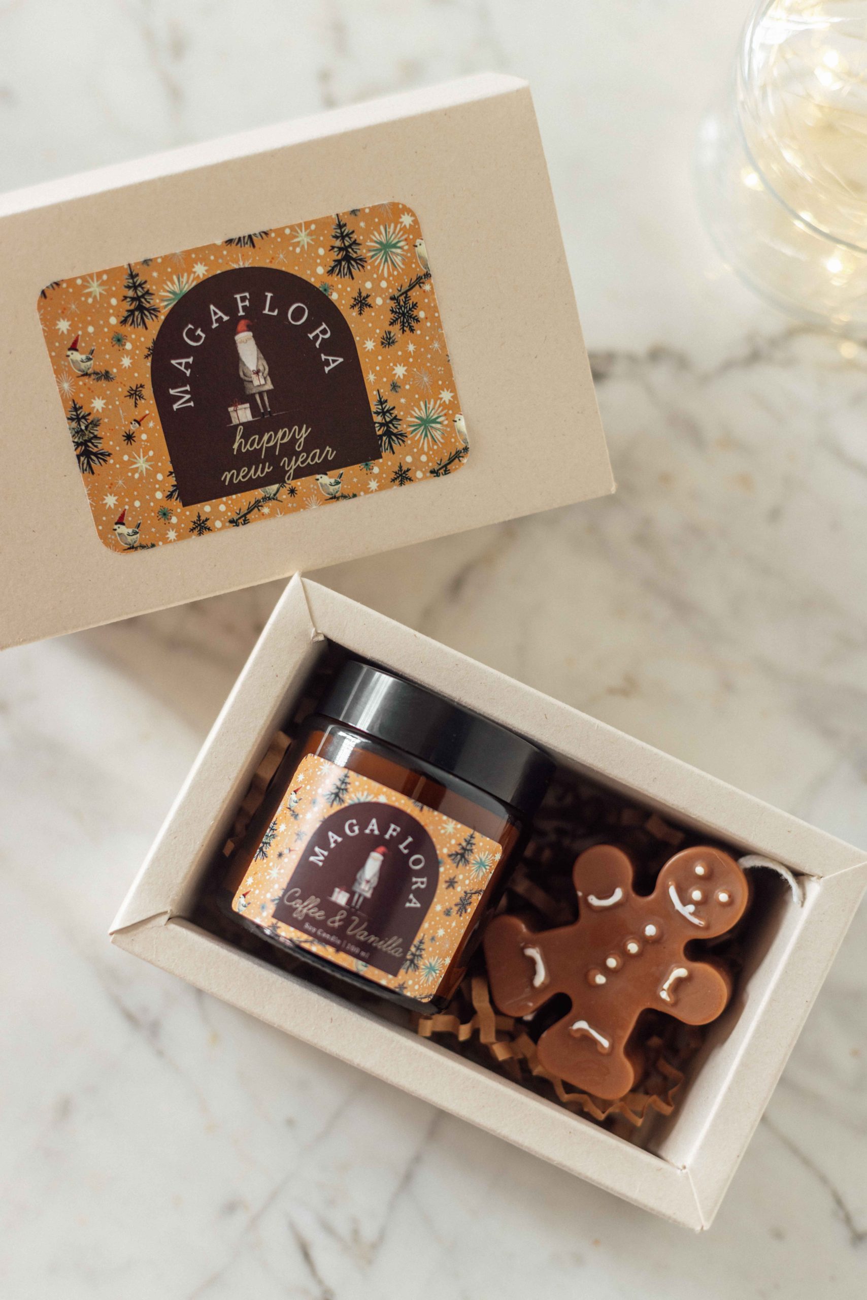 Yeni Yıl Mum ve Zencefilli Kurabiye Adam Hediye kutusu - Görsel 7