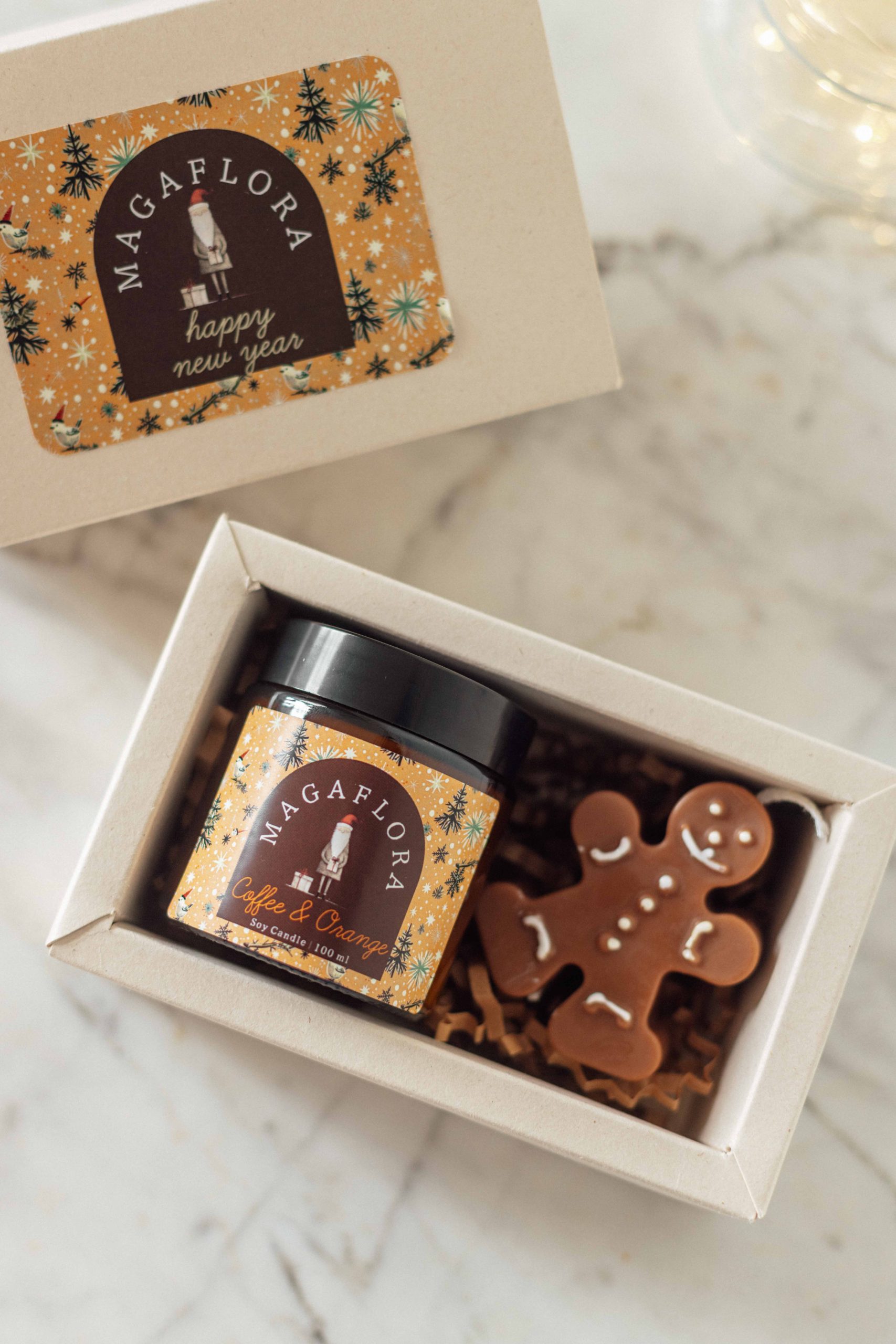 Yeni Yıl Mum ve Zencefilli Kurabiye Adam Hediye kutusu - Görsel 8